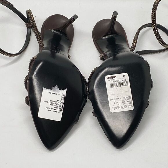 Saint Laurent Ava Sandals in Crepe Satin with Rhinestones size 38 - Picture 14 of 16